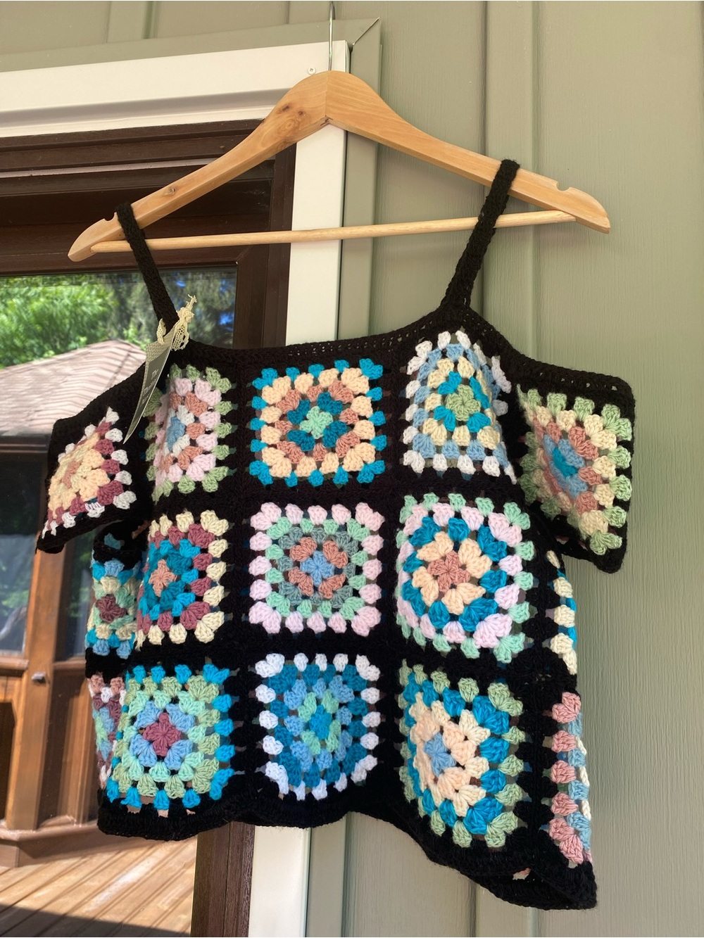 HANDMADE crochet granny square top size medium